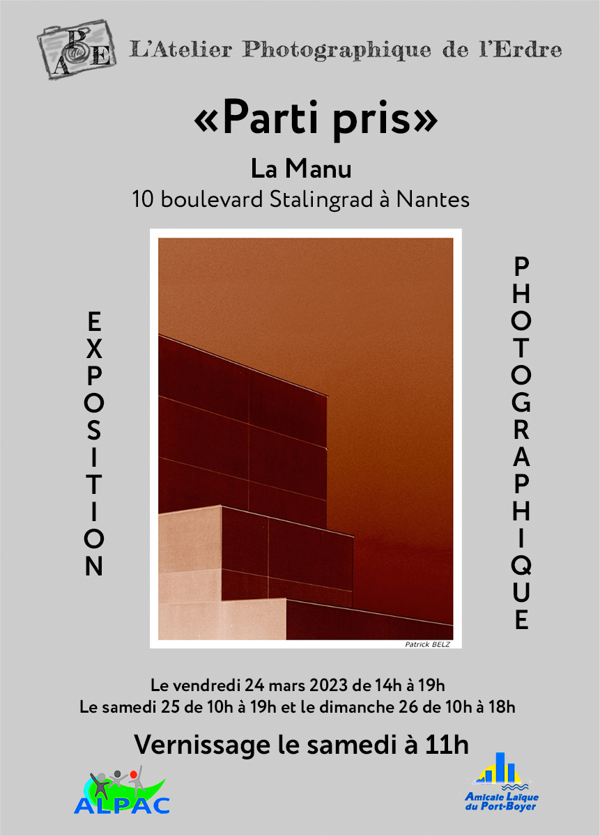 L'ALPB organise Parti pris, exposition de l'Atelier Photographique de l'Erdre